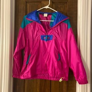 Vintage Columbia Color Block Half Zip Windbreaker
